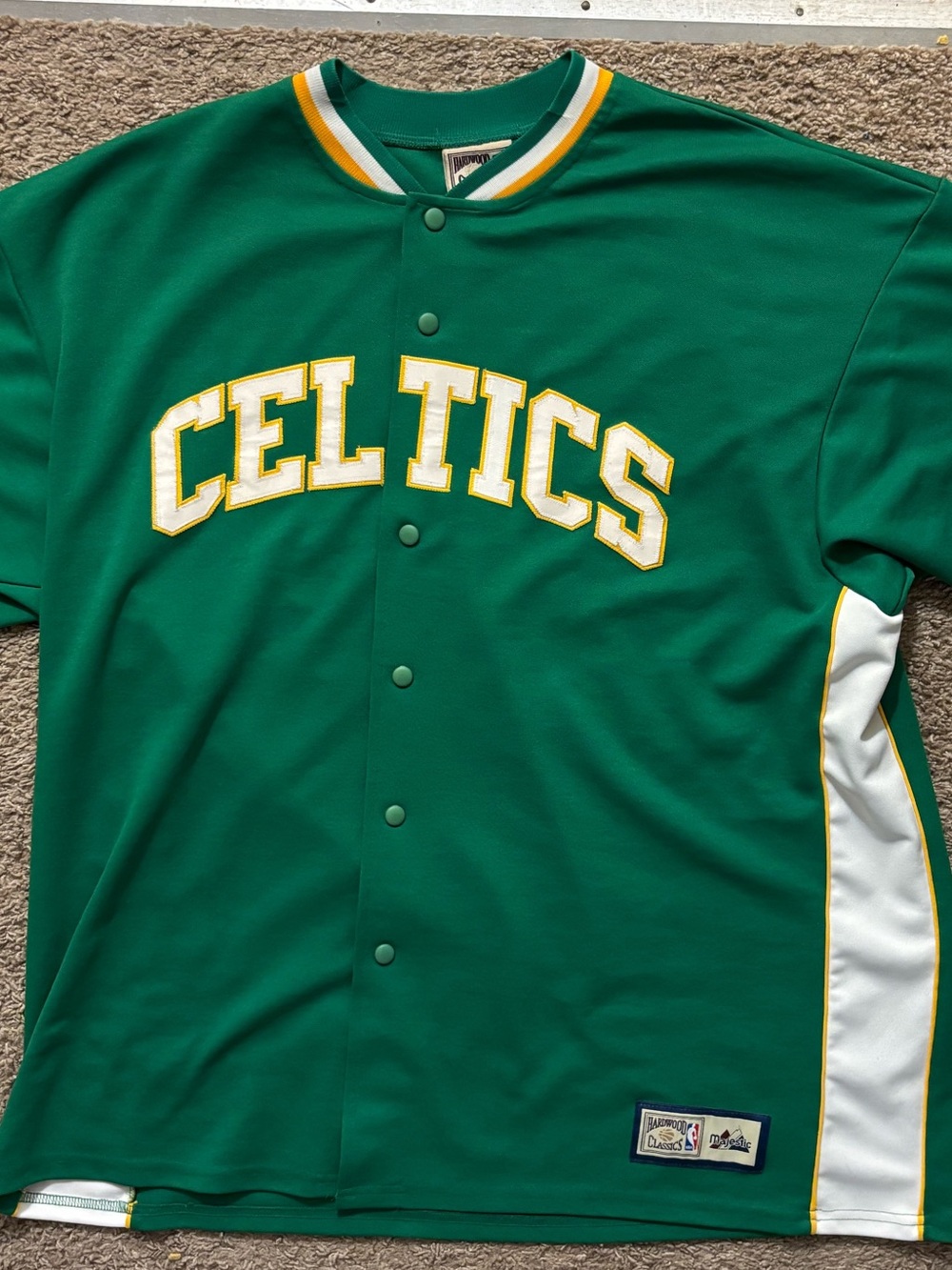 NBA Hardwood Classics Celtics Green Jersey with White Trim Snap Up Like New
